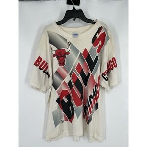 Chicago Bulls Vintage AOP All Over Print Single Stitch Made In USA Graphic Tee L